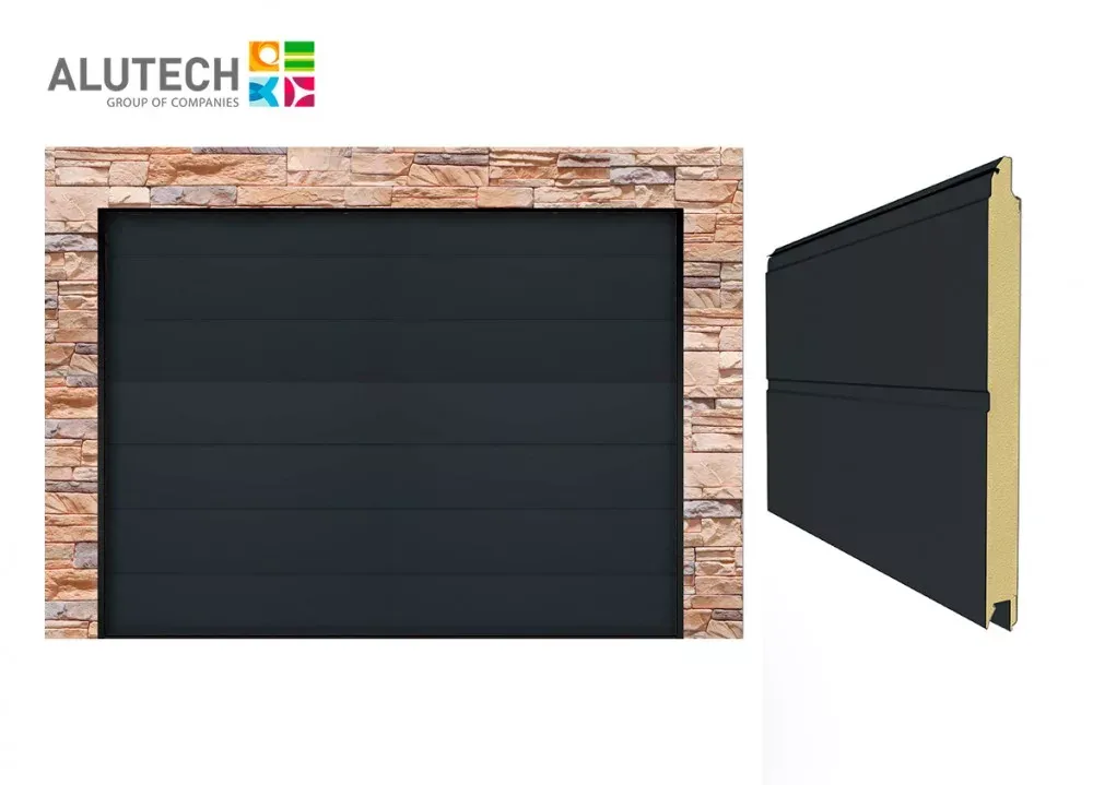 Alutech 2375x2125 RAL7016 M bordás Trend Szekcionált garázskapu