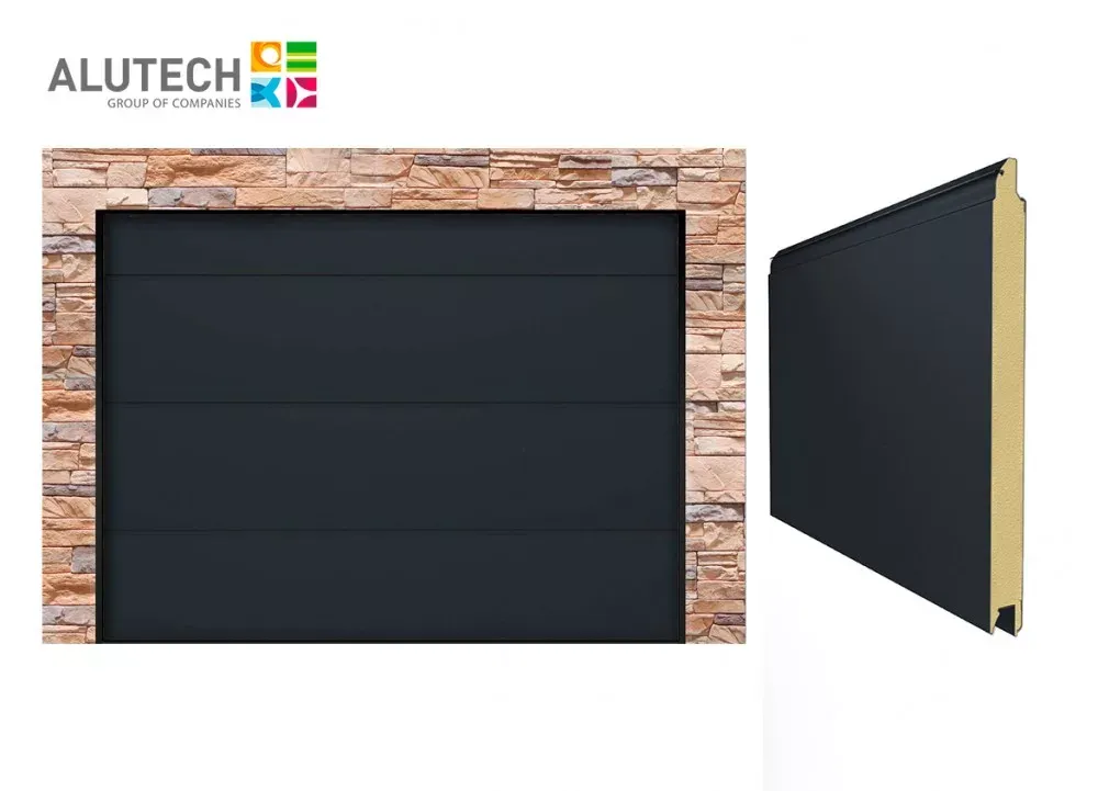 Alutech 4990x2250 RAL7016 L bordás Trend Szekcionált garázskapu