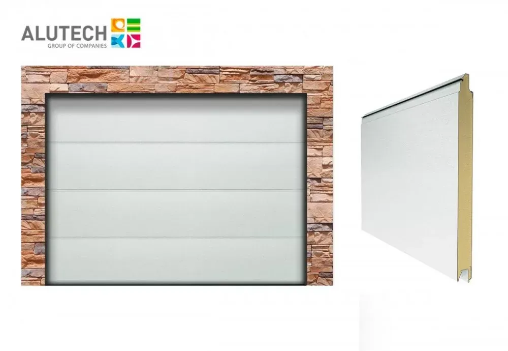 Alutech 3200x2300 RAL9016 L bordás Trend Szekcionált garázskapu