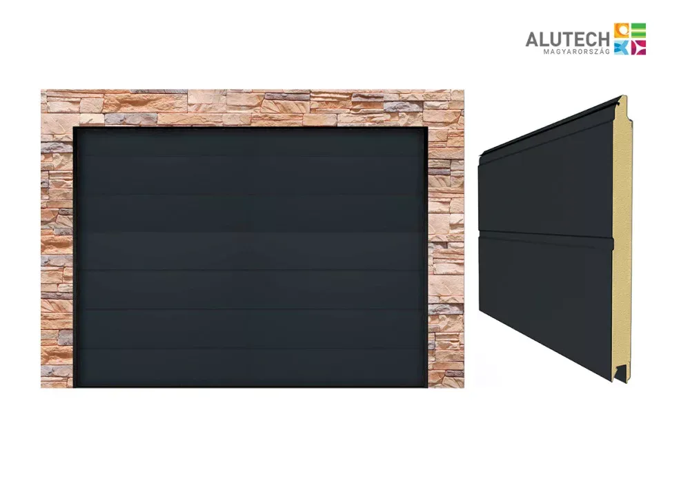 Alutech 3000x2125 Ral7016 M bordás Trend Szekcionált garázskapu szett