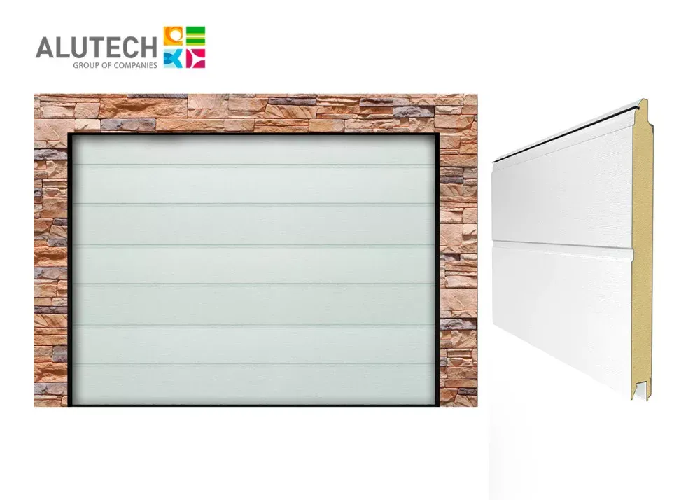Alutech 2750x2125 RAL9016 M bordás faerezetes Trend Szekcionált garázskapu szett